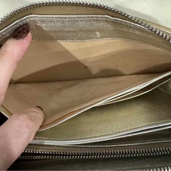 Prada Milano Quilted Metallic Gold Zip-Around Wallet - Picture 14 of 16